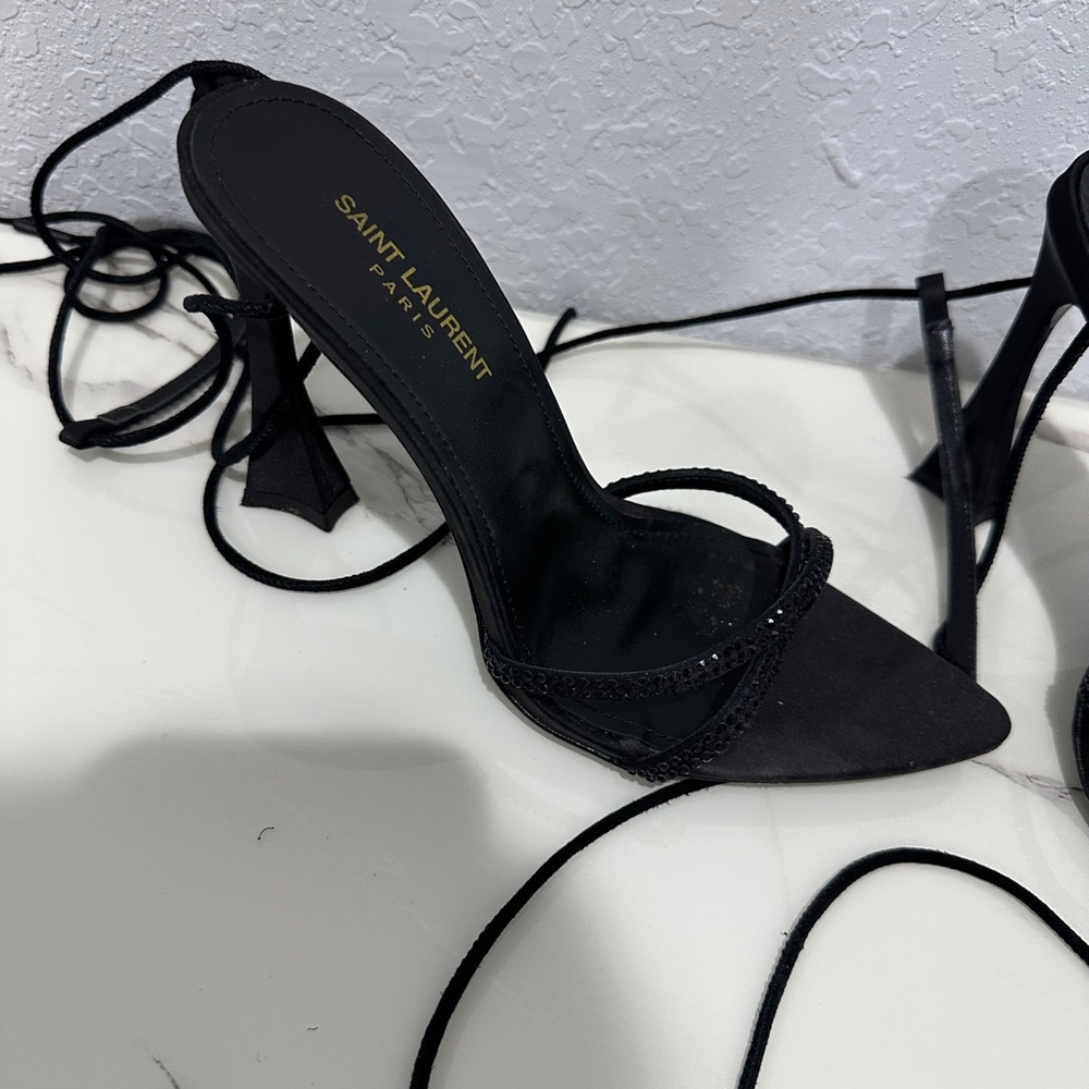 SAINT LAURENT RHINESTONES HEELS SIZE 37 US 7